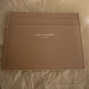Saint Laurent creamish pink Leather Card Holder